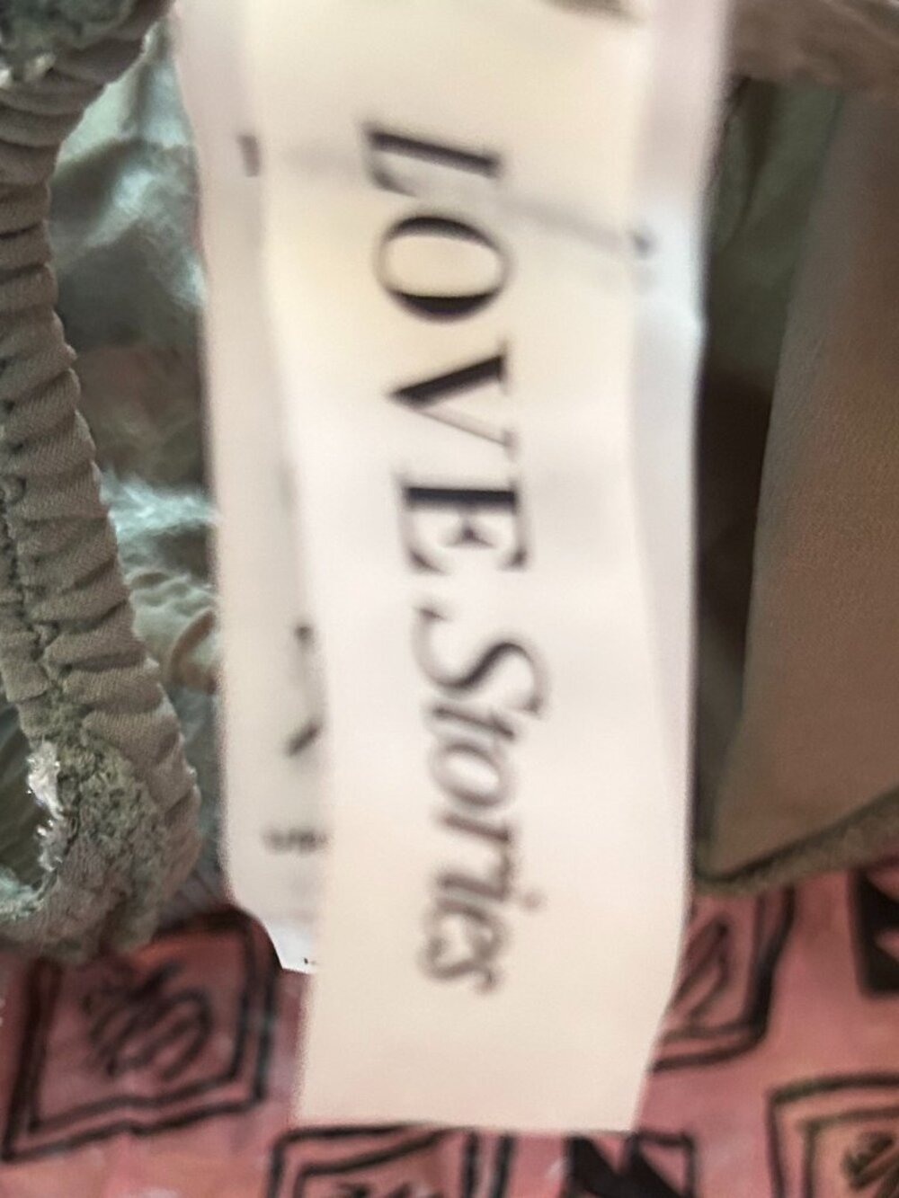 Love Stories Satin Lace Bralette Sage Green Racerback Front Closure Size 2 EUC - Picture 7 of 9